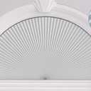 Myshade Arch Window Shades Half Circle Blackout Cellular Shades Cordless No Drill Blinds for Windows Half Moon Honeycomb Fabric No Tools Room Darkening Shades Easy Install (1PCS White 72" W X 36" H)