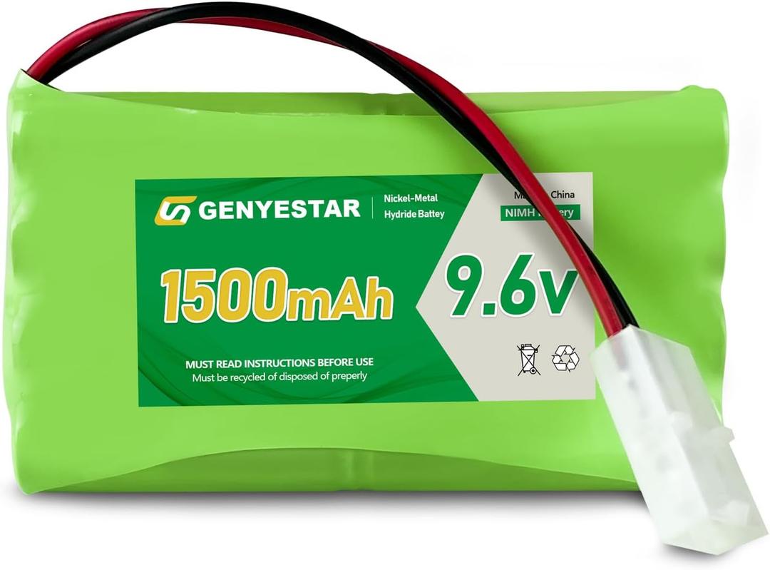 9.6V RC Battery Pack NiMH 2400mAh, High Capacity 8-Cell AA Rechargeable Replacement Battery with Tamiya Connector and USB Charger for RC Trucks, Cars, and Battle Tanks, 1 Pack