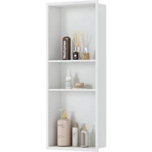 Neodrain 12X30 in Shower Niche, 3 Layers White Wall Niche Tile Ready NO Tile Needed Stainless Steel Recessed Niches for Shower Wall Bathroom Storage