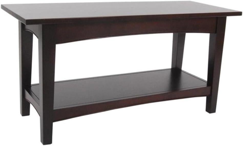 Alaterre Furniture Shaker Cottage Shoe Storage Bench, Espresso, 36”W x 18”H, 36" x 14" x 18"