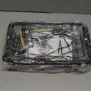 3 Tier Fruit Basket with 2 Banana Hooks, Large Capacity Multifunctional Detachable Sturdy Fruit Bowl with Wooden Handle Mesh Top for Kitchen Counter, for Bread Snacks Vegetables Produce, Black