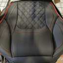 Car Seat Covers Full Set, Luxury Faux Leather Car Seat Covers Waterproof Non-Slip Seat Protector Universal Fit for Most Cars SUVs Trucks Pick-ups,Black Red Car Accessories Interior