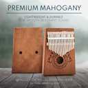 Kalimba 17 Key Thumb Piano, Portable Mahogany Mbira Finger Piano with Instruction, Carrying Bag, Tune Hammer, Holiday Gift for Kids, Light Brown - Musical Instruments for Kids