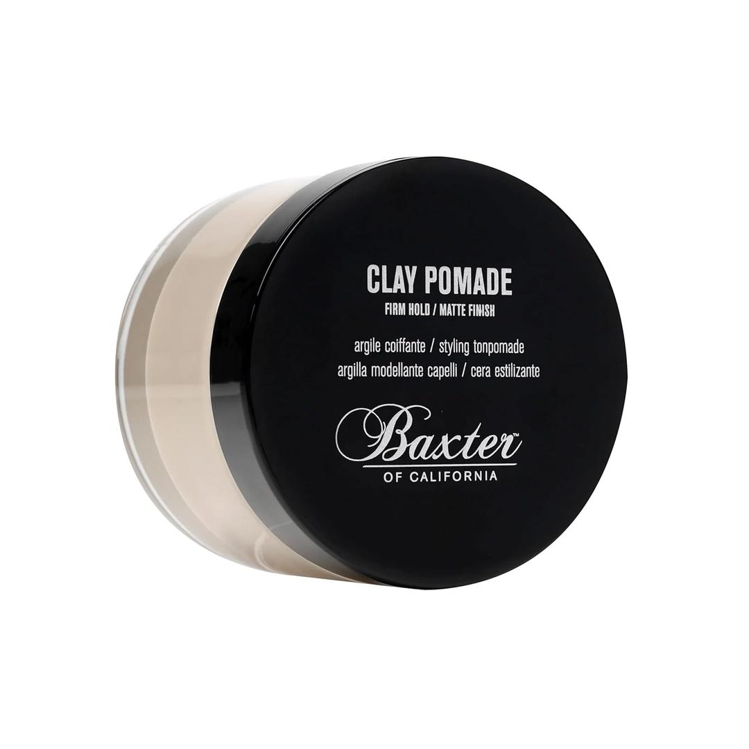 Baxter of California Clay Pomade, Strong Hold Matte Hair Clay for Men, Texturizing & Thickening Pomade for Natural Definition and All-Day Control, 2 Ounce