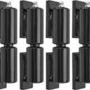 HOZEON 4 PCS 5 Inch Heavy Duty Barrel Gate Hinge, Weldable Ball Bearing Barrel Style Door Hinge, Trailer Ramp Gate Hinges for Swing Gate, Trailer Ramp Gate, 450lbs Capacity, Weld On Install, Black