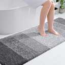 OLANLY Bathroom Rug Mat 70x24, Extra Soft and Absorbent Microfiber Bath Rugs, Non-Slip Plush Shaggy Bath Carpet Runner, Machine Wash Dry, Bath Mats for Bathroom Floor, Tub and Shower, Grey