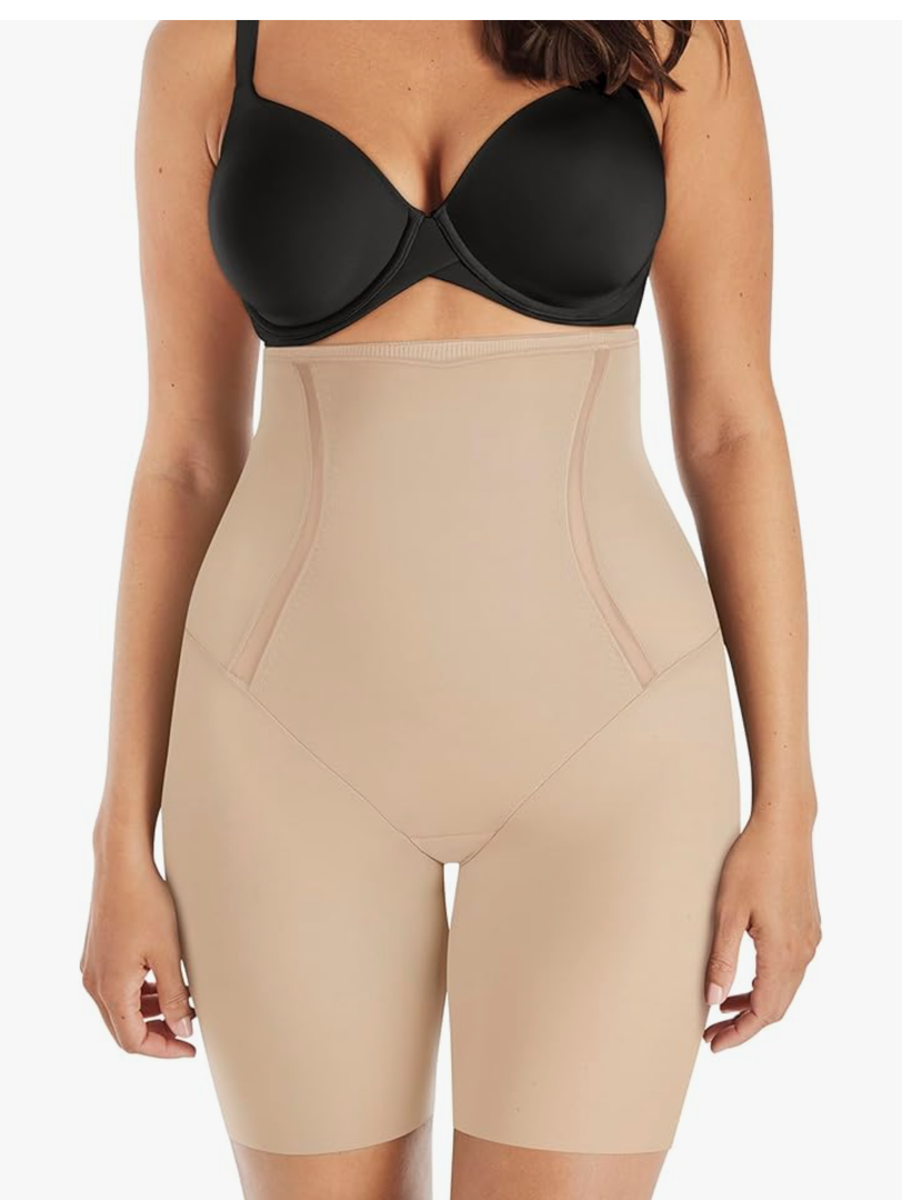 Maidenform Women's Shapewear High-Waist Thigh Slimmer, Tummy Control Thigh Slimmer, Firm Control Shapewear for Women, Size M