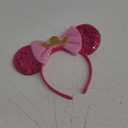Mouse Ears Headband Bow Glitter Princess Costume Hair Accessories for Women Trip Party Supplies Pink