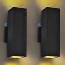 Dawn to Dusk Outdoor Light Fixtures Wall Mount 2 Pack, LED Modern Up Down Lighting Outdoor Wall Sconce Lights 2700k, 13" Black Outside exterior lights for House Porch Garage,IP65,UL Listed (Black)