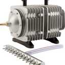 EcoPlus Eco Air7 Commercial Air Pump 7 - 200 Watt Single Outlet, With 12 Valve Manifold For Aquarium, Fish Tank, Fountain, Pond & Hydroponics, 3566 GPH, Silver