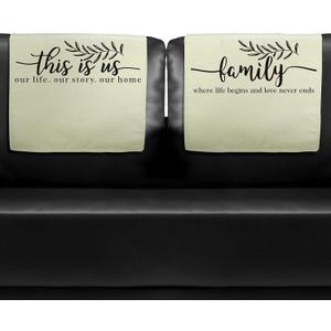 Tatuo 2 Pieces Headrest Cover with Inspirational Words Furniture Protectors Chair Recliner Cover Sofa Slipcover for Furniture Home Decoration, 26.77 x 16.93 Inch(Elegant Style) 