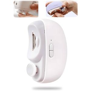 Kacitalone Electric Nail Clippers for Adults Seniors, 3 Speeds Strong Power Automatic Nails Clipper with Polisher, LED Light,