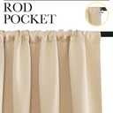 NICETOWN Blackout Room Darkening Curtains - Home Decoration Light & Noise Reducing Thermal Insulated Window Draperies with Rod Pocket Top (Biscotti Beige, 2 Panels, 29 inches Wide x 40 inches Long)