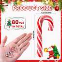 80Pcs Christmas Mini Candy Canes Faux Clay Candy Canes for Crafts Rainbow Candy Cane Miniatures Xmas Candy Stick Ornaments for Vase Filler Tree Hanging Christmas Party Decorations
