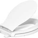 KOHLER K4732-RL-0 Transitions Elongated Toilet Seat Closed-Front with Integrated Child-Size Seat, Quiet-Close, and Grip-Tight Bumpers, White