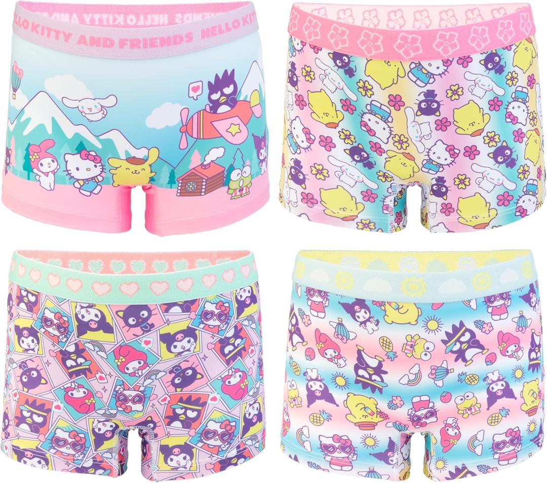 Hello Kitty girls 100% Combed Cotton Underwear in Sizes 2/3t, 4t, 4, 6 and 8 (4-pack Boyshort) Hello Kitty girls 100% Combed Cotton Underwear in Sizes 2/3t, 4t, 4, 6 and 8 (4-pack Boyshort)