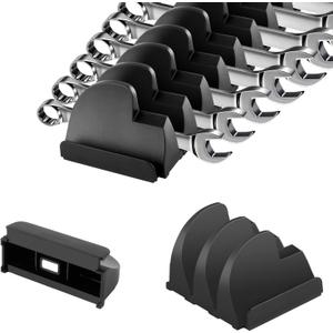 48PCS Magnetic Modular Wrench Organizer with Black, Wrench Holders Organizers with Metric & SAE Label, Tool Organizers for Tool Drawer Storage