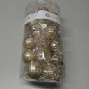 Sea Team 60mm/2.36" Shatterproof Clear Plastic Christmas Tree Ball Ornaments Set, Decorative Hanging Transparent Xmas Baubles with Stuffed Delicate Decorations (30 Counts , Champagne)