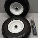 GICOOL 13x5.00-6 Flat Free Lawn Mower Tire and Wheel, 13x5-6 Riding Lawnmower Tire with 3"-6" Centered Hub and 3/4" & 5/8" Bearings, Tractor Turf Tire Turf-Friendly, 2 Pack