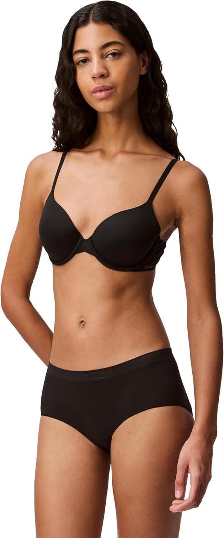 Calvin Klein Women's Perfectly Fit Lightly Lined T-Shirt Bra with Memory Touch (36A, Black)