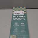 2Pcs Wooden Spoons for Cooking, Natural Premium Teak Wood Spoon & Corner Spoon, Good Grip Large Cooking Spoons Spatula, Heat Resistant Wooden Kitchen Cooking Utensils Set for Nonstick Cookware