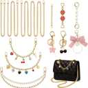 SMUOBT 12Pcs Gold Purse Chain Bag Chains - Adjustable Metal Replacement Bag Extender Charm Chain for Tote Shoulder Bags, Crossbody Handle Straps & Women's Purse Charms, Handbag Strap Accessories