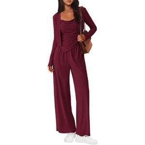 BTFBM Women's Lounge Sets 2 Piece Outfit Fall 2026 Tracksuits Airport Outfits (Red, XXL)