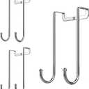 Over Door Hook Heavy Duty Hooks for Hanging - Single Hook Loads up to 50lbs for Kitchen, Bathroom, Bedroom and Office - Pack of 3