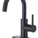 CREA Black Bathroom Faucet 1 Hole Single Handle Bar Sink Faucets High Arc 360° Swivel Stainless Steel Small Kitchen Faucet for Mini Pre Sink Outdoor RV Marine Vanity Faucet 3 Hole Deck Plate