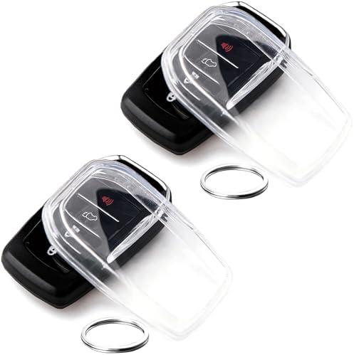 OLLEN Clear TPU Key Fob Cover, Fit for Toyota Camry 2025 2026, Fit for Land Cruiser 2019-2026~, Compatible with Tundra 2022-2026~ etc., Car Key Protector, Clear, 2 Pcs OLLEN Clear TPU Key Fob Cover, Fit for Toyota Camry 2025 2026, Fit for Land Cruiser 2019-2026~, Compatible with Tundra 2022-2026~ etc., Car Key Protector, Clear, 2 Pcs