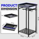 Police Gear Stand, Tactical Police Hanger with Hooks, Freestanding Police Gear Rack for Gun Storage, Body Armor Stand for Storing Uniform, Duty Belt and Vest Hanger, Police Gift, Black