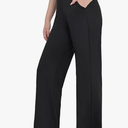 Bamans Dress Pants Women High Waisted Work Business Office Trousers Pull On Flare Yoga Slacks with Pockets, Black Trousers, Size 3XL