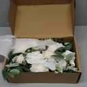 Ling's moment 2pcs White Wedding Artificial Floral Swag Welcome Sign Flowers Backdrop Garland Green for Ceremony Reception Door Wall Easel Home Decoration Entryway Faux Outdoor Board Table Decor