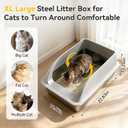 Stainless Steel Litter Box 2 Pack, XL Extra Large Cat Litter Box with High Sides & Anti-Leak, Jumbo Metal Litter Pan for Multi-Cat Homes, Non-Stick Easy Clean Odor Control for Big Cats