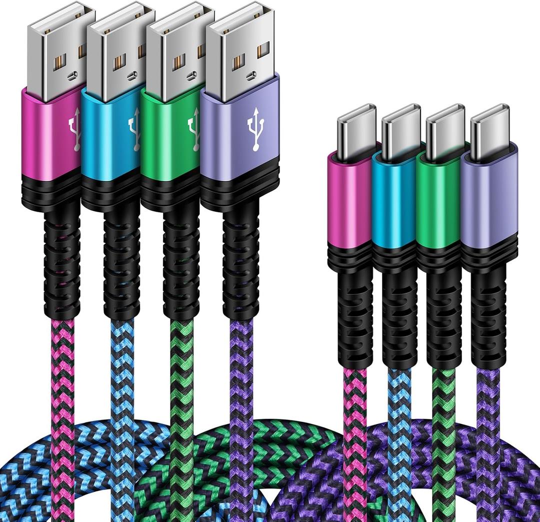 C Charger Cable Fast Charging Phone Android Power Cord 4 Compatible for Samsung Galaxy S24+ S23 Ultra S22 Plus Note 21/20 Ultra, S21+/S20 Plus/S21 S20 FE/S10 Plus/S9 A11/A21/A51/A71 Google 5 4A XL 7