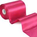 TONIFUL 4 Inch x 22 Yards Wide Hot Pink Satin Ribbon Solid Fabric Large Ribbon for Cutting Ceremony Kit Grand Opening Chair Sash Table Hair Car Bows Sewing Craft Gift Wrapping Wedding Party Decoration