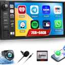 2G+64G Car Stereo Radio for Jeep Wrangler JK Grand Cherokee Compass Dodge Charger Ram 1500 with Wireless CarPlay Android Auto 7'' Android Touch Screen Car Radio with GPS Bluetooth WiFi Backup Camera