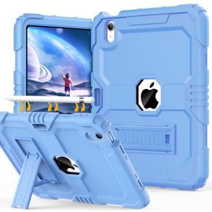 OKP Case for iPad (A16) 11th Generation 11 Inch 2025/ iPad 10th Generation 10.9'' 2022, Heavy Duty Shockproof Rugged i Pad 11/10 th Gen Protective Cover with Pencil Holder/Stand, Sky Blue