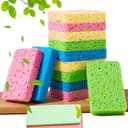 METUUTER 12-Count Kitchen Sponges- Compressed Cellulose Sponges Non-Scratch Natural Dish Sponge for Kitchen Bathroom Cars, Funny Cut-Outs DIY for Kids (Multicolor)