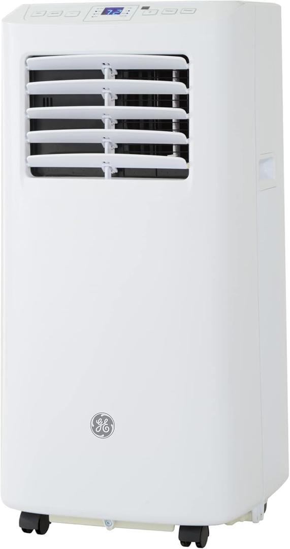 GE 5,000 BTU Portable Air Conditioner for Small Rooms up to 150 sq ft. (5,100 BTU SACC), 3-in-1 with Dehumidify, Fan and Auto Evaporation, Included Window Installation Kit, White