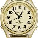 Talking Watch for Women-Elderly or Visually Impaired Watches American-Style English Voice Timekeeping Watch-Ideal Gifts for Mother or Sisters, (Gold)