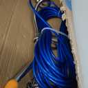 Petbobi Dog Tie-Out Cable and Stake - 30ft Heavy Duty Cable with Spring, No Tangle, 16in Ground Stake, Ideal for Yard, Camping and Beach, Suitable for Small Medium Large Dogs Up to 120 lbs, Blue