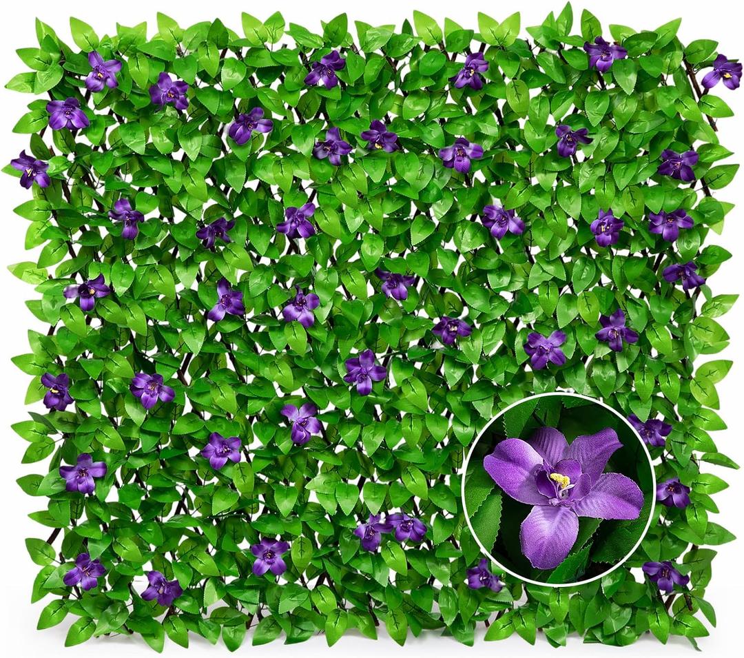 DOEWORKS Expandable Fence Privacy Screen for Balcony Patio Outdoor, 1PC Faux Ivy Fencing Panel for Backdrop Garden Backyard Home Decorations (16*45 Inch * 1 PC)