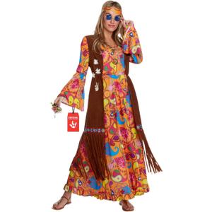 Morph Hippie Costume Women, 70s Costume For Women, 70s Long Dress, Womens 60s Halloween Costumes, Womens Halloween Costumes (X-Large)