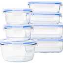 Box with Amazon Basics Leak-Proof Glass Locking Lids Food Storage Containers 4 Pcs