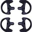 Replacement Earmold Earbud Earplug for M0torola Kenwood Two-Way Radio Air Acoustic Coil Tube Audio Kits (Black, Medium)
