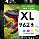 Compatible Ink Cartridge Replacement for 962XL Ink Cartridges. Works with Officejet 9010 9012 9013 9014 Printers. 4 Pack (Black, Cyan, Magenta, Yellow)