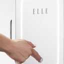 ELLE 6L Mini Cooler Fridge with LED Makeup Mirror for Skincare & Cosmetic Storage Cooler & Warmer Removable Shelf Carrying Handle AC DC Power Options Small Refrigerator for Bedroom Car Office White