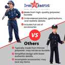 Dress Up America Police Costume for Kids Realistic Cop Uniform with Shirt, Pants, Hat & Accessories - Halloween Costume (Blue, XL)