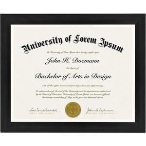 Americanflat 8.5x11 Diploma Frame with Shatter-Resistant Glass - Document Frames with Engineered Wood - Legacy Collection - Certificate Frame for Tabletop and Wall Display - Black